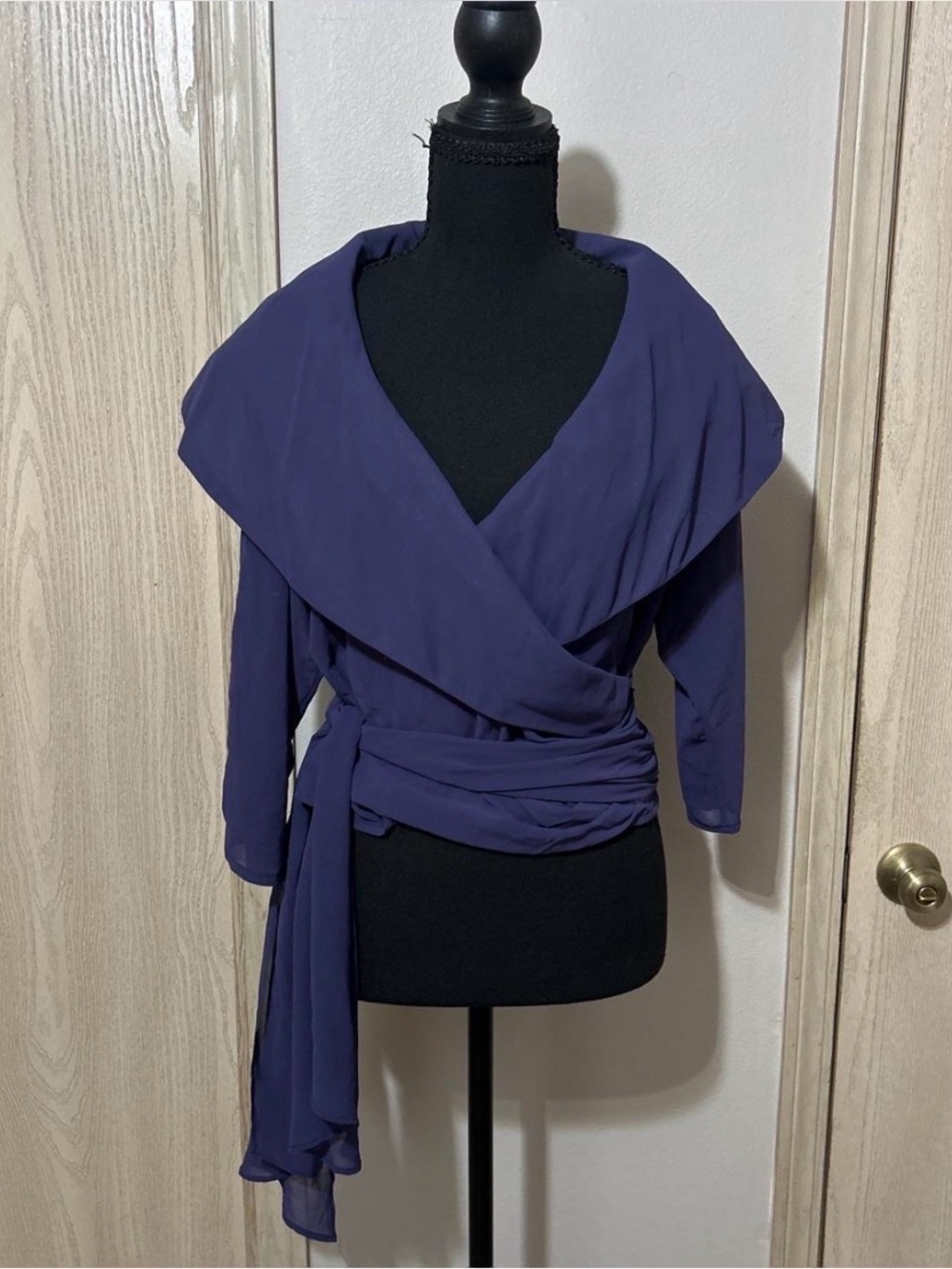 Women’s Wrap Blouse in Deep Purple